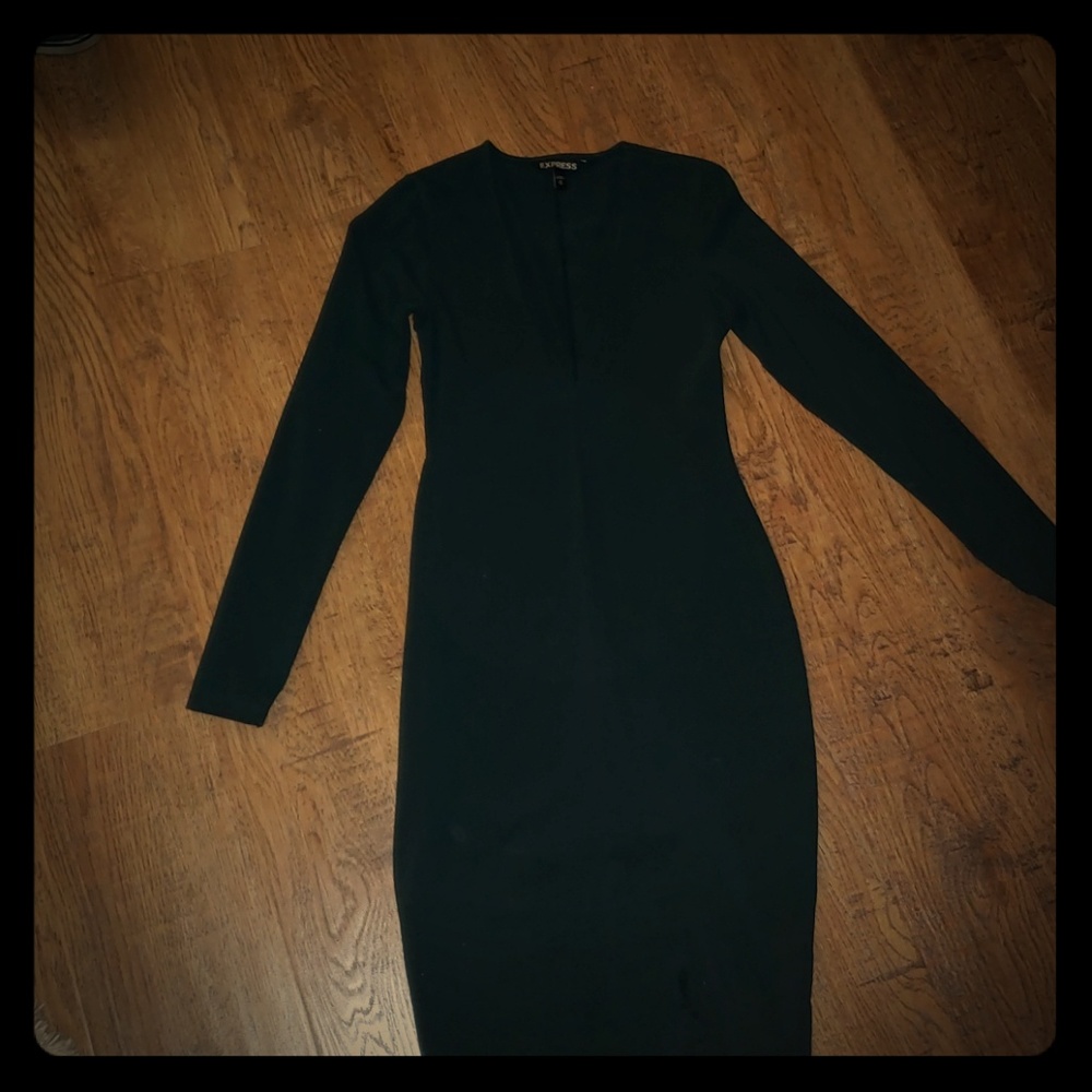Long sleeve fitted knit dress